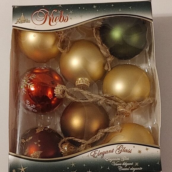 ELEGANT GLASS KREBS Ornament Lot of 3 boxes Swirl Ornament Bulb Ornament Matte - Picture 3 of 9